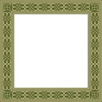 vector goud en groen plein klassiek Renaissance ornament. eindeloos Europese grens, opwekking stijl kader