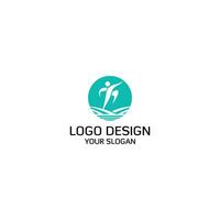 land- van atleet logo ontwerp vector