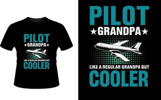 piloot opa Leuk vinden een regelmatig opa maar koeler of opa t-shirt ontwerp of opa dag t overhemd ontwerp vector