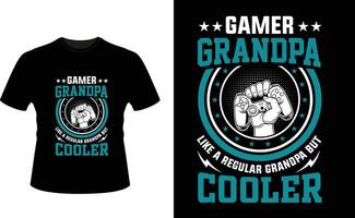 gamer opa Leuk vinden een regelmatig opa maar koeler of opa t-shirt ontwerp of opa dag t overhemd ontwerp vector