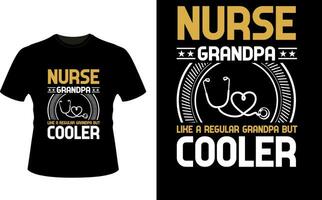 verpleegster opa Leuk vinden een regelmatig opa maar koeler of opa t-shirt ontwerp of opa dag t overhemd ontwerp vector