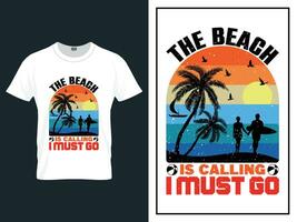 zomer tijd strand t-shirt ontwerp vector illustratie, vector zomer dag t overhemd ontwerp