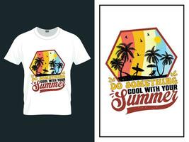 zomer tijd strand t-shirt ontwerp vector illustratie, vector zomer dag t overhemd ontwerp