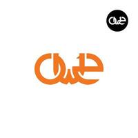 brief ow2 monogram logo ontwerp vector