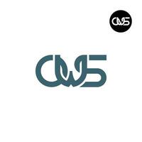 brief ows monogram logo ontwerp vector