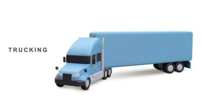 3d realistisch levering vrachtwagen. vector illustratie.