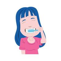 illustratie van mensen dagelijks activiteiten poetsen hun tanden vector beeld
