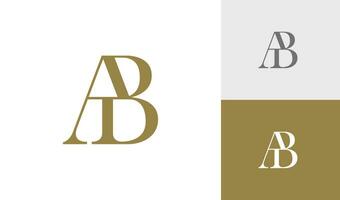 brief ab eerste monogram logo ontwerp vector