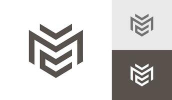 brief vmc eerste monogram logo ontwerp vector