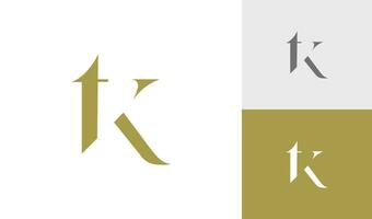 brief tk eerste monogram logo ontwerp vector