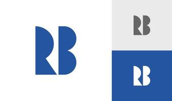 brief rb eerste monogram logo ontwerp vector