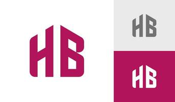 brief hb eerste monogram met huis vorm logo ontwerp vector