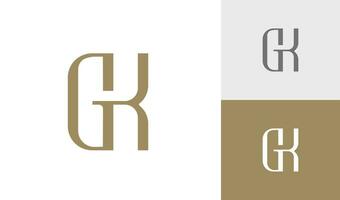 brief gk eerste monogram logo ontwerp vector