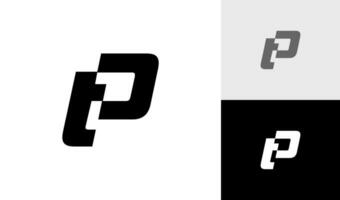 brief tp eerste monogram logo ontwerp vector