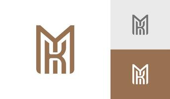 brief mk eerste monogram embleem logo ontwerp vector