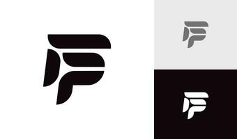 brief fp eerste monogram logo ontwerp vector