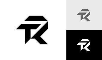 brief tr eerste monogram logo ontwerp vector