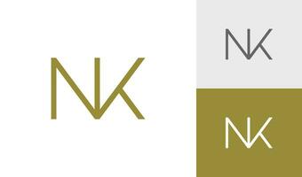 brief nk meetkundig eerste monogram logo ontwerp vector