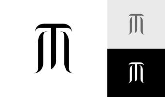 brief tm eerste monogram logo ontwerp vector