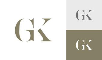 brief gk eerste monogram logo ontwerp vector