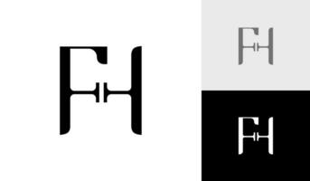 brief fh eerste monogram logo ontwerp vector
