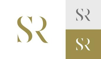 brief sr eerste monogram logo ontwerp vector