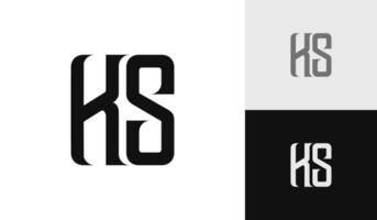 brief ks eerste monogram logo ontwerp vector