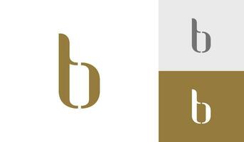 brief tb eerste monogram logo ontwerp vector