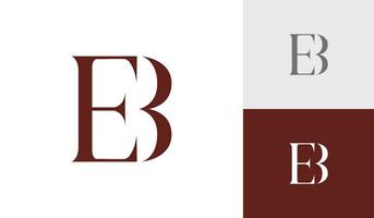 brief eb eerste monogram logo ontwerp vector