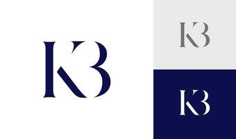 brief kb eerste monogram logo ontwerp vector