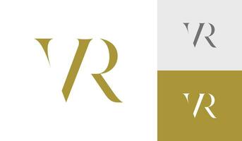 brief vr eerste monogram logo ontwerp vector