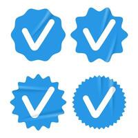 geverifieerd badges controleren icoon reeks vector illustratie