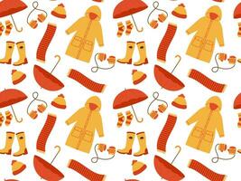 naadloos patroon van herfst helder kleren. gekleurde vector illustratie voor kleding stof ontwerp, omhulsel papier, kleding