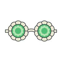 groovy zonnebril in retro hippie stijl . meetkundig abstract vector eyewear in jaren 70. vector vlak illustratie.