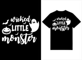 slecht weinig monster halloween t-shirt ontwerp vector