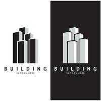 gebouw logo vector illustratie ontwerp, echt landgoed logo sjabloon, logo symbool icoon