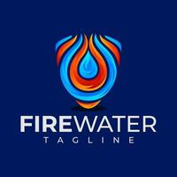 kleurrijk helling brand water schild logo ontwerp vector