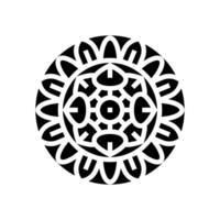 mandala Boeddhisme glyph icoon vector illustratie