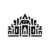 boeddhistisch tempel Boeddhisme glyph icoon vector illustratie