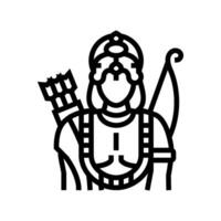 RAM god Indisch lijn icoon vector illustratie