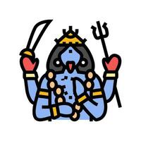 kali god Indisch kleur icoon vector illustratie