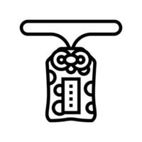 omamori amulet Shintoïsme lijn icoon vector illustratie