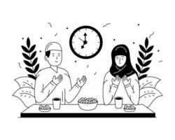 iftar-tijd in ramadan vector