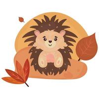 geïsoleerd schattig egel herfst dier vector illustratie