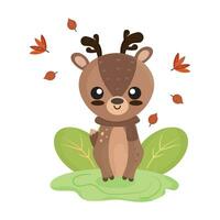 geïsoleerd schattig rendier herfst dier vector illustratie