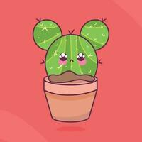 geïsoleerd schattig cactus tekenfilm karakter vector illustratie