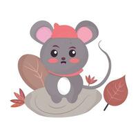 geïsoleerd schattig muis herfst dier vector illustratie