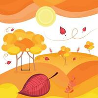 gekleurde herfst seizoensgebonden landschap visie vector illustratie