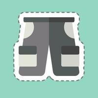 sticker lijn besnoeiing korte broek. verwant naar camping symbool. gemakkelijk ontwerp bewerkbaar. gemakkelijk illustratie vector