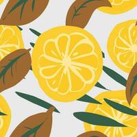 citroen en bladeren patroon vector
